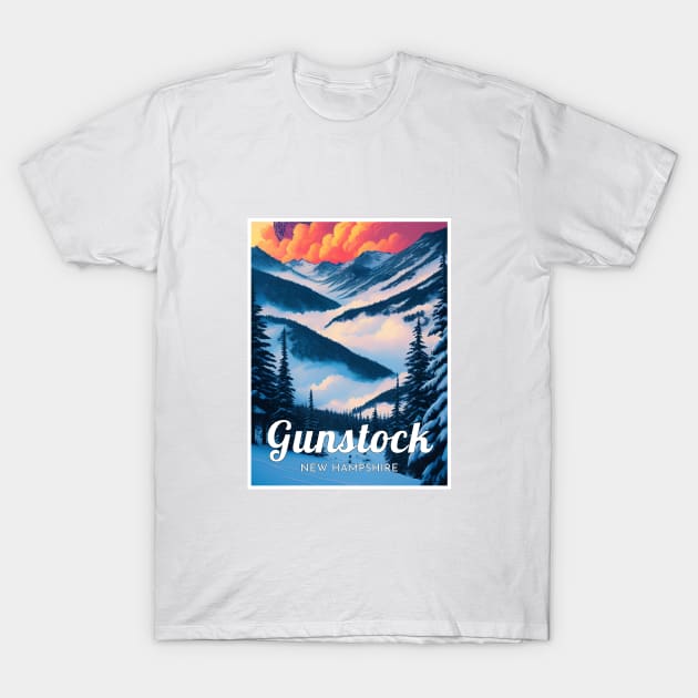 Gunstock ski - New Hampshire T-Shirt by UbunTo